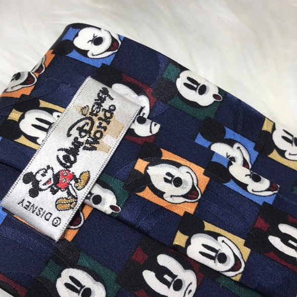 Disney World Mickey Mouse Dark Blue Tie Silk - Picture 4 of 5